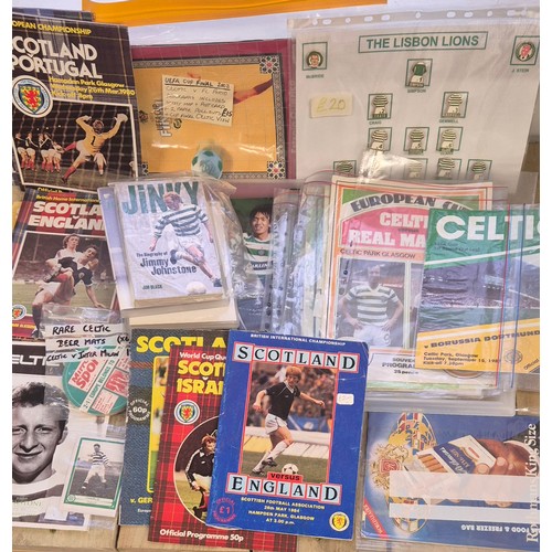150 - Large Collection of Scottish Football Programs & Memorabilia; Lisbon Lions Pin Badges, Celtic vs Int... 