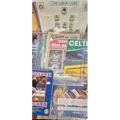 150 - Large Collection of Scottish Football Programs & Memorabilia; Lisbon Lions Pin Badges, Celtic vs Int... 