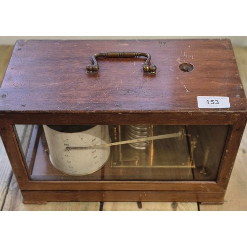 153 - Antique Barograph in a fitted wooden case.