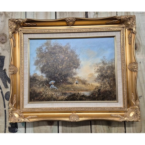 161 - Keith Jones (Canadian)
Two original oil paintings on canvas. Depicting girl watching boy fish. Signe... 