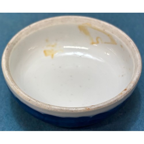 165 - 19th Century Chinese Prunus Temple jar with lid &  wooden Stand. 24cm in height.