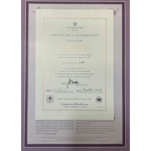 173 - Collection of Three Coalport Figurines; Lady Helen by Royal Command with Certificate of Authenticity... 