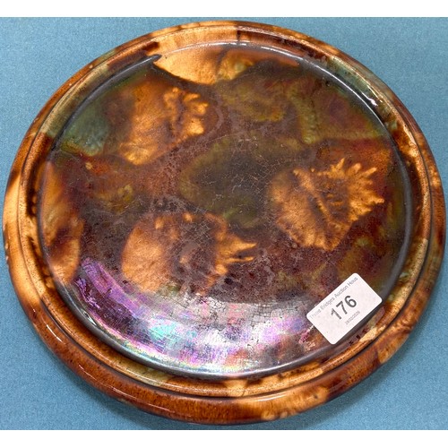 176 - Two pieces of 19th century Scottish Dunmore pottery; Peter Gardner resting plate and ladies shoe.