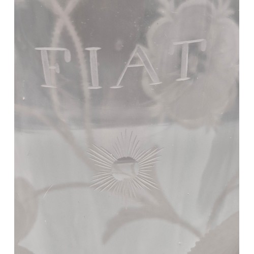 177 - Large Georgian Jacobite revival conical wine glass engraved FIAT (let it be done), with flowering ro... 