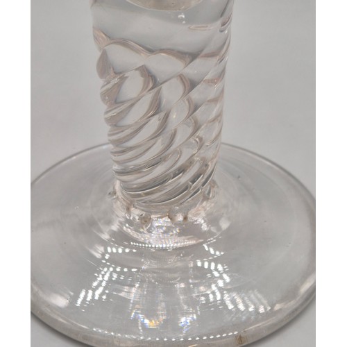 177 - Large Georgian Jacobite revival conical wine glass engraved FIAT (let it be done), with flowering ro... 