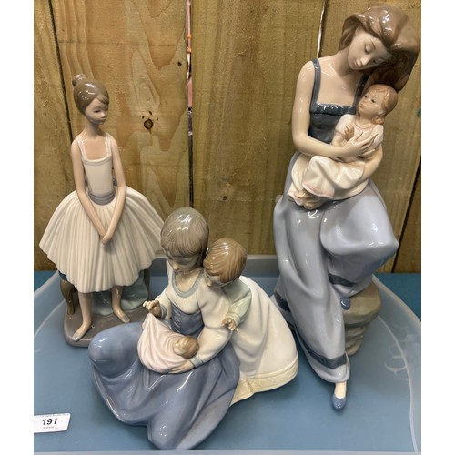 191 - Collection of Three Spanish Nao Porcelain Figurines; My little Girl, A Moment with Mummy & Ballerina... 