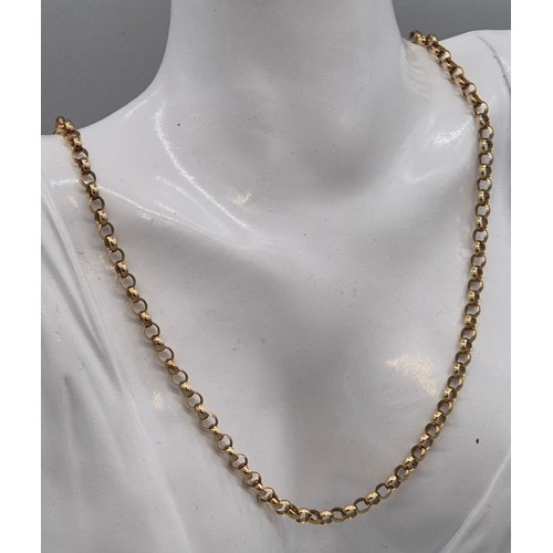 11 - 9ct yellow gold Belcher chain necklace. 18.26grams.