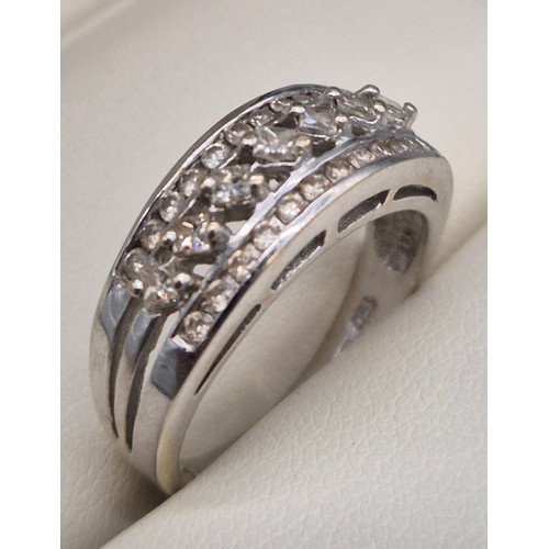 27 - 18ct white gold and diamond stone ring. 0.50cts diamonds. 4.70Grams. Ring size O.