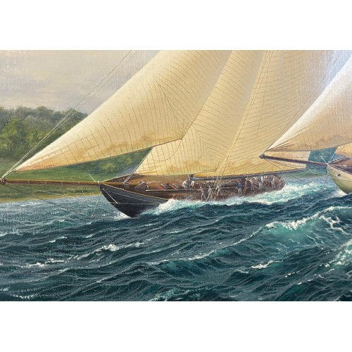 566 - Richard M. Firth (British, born 1971)
Large and impressive oil painting on canvas titled 