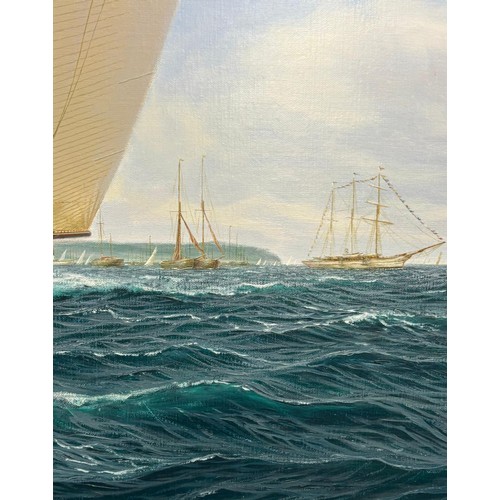 566 - Richard M. Firth (British, born 1971)
Large and impressive oil painting on canvas titled 