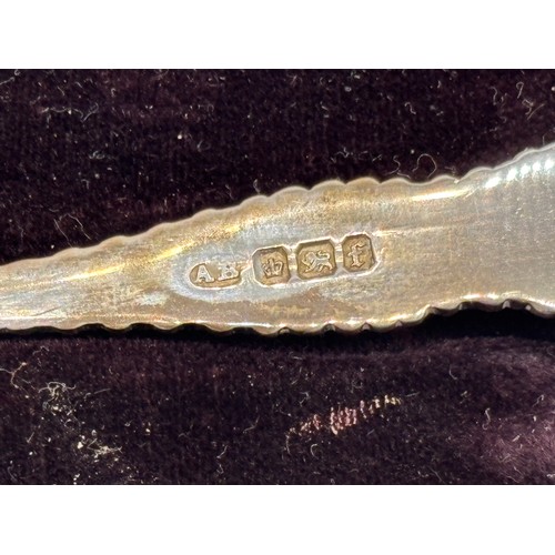 46 - A Sheffield silver bookmark by Francis Howard Ltd. Together with a boxed Sheffield silver serving sp... 