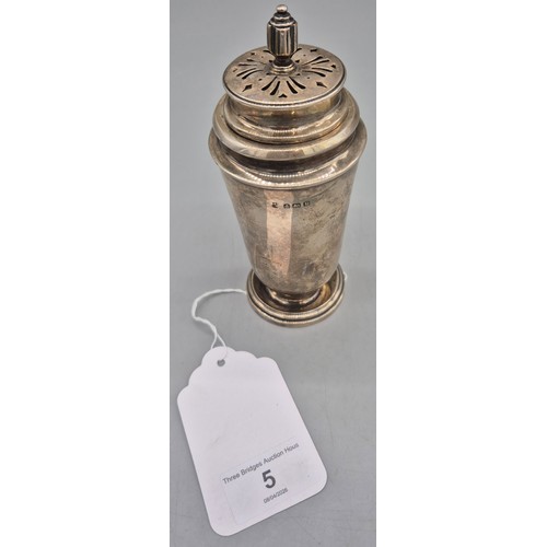 5 - Birmingham silver sugar shaker. 131.87grams.