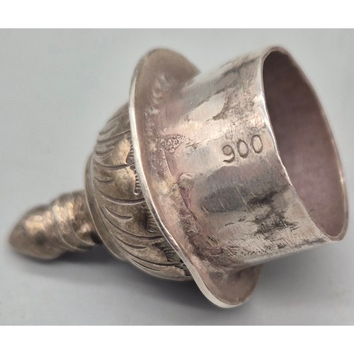 8 - 900 grade silver scroll holder. Marked 900. 19.5cm length. 130.48grams.
