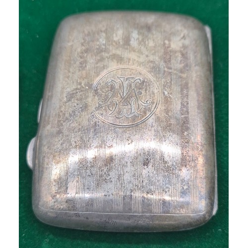 4 - Two Birmingham silver items; Cigarette case and compact. 109.24grams