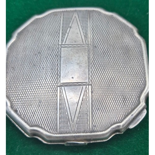 4 - Two Birmingham silver items; Cigarette case and compact. 109.24grams