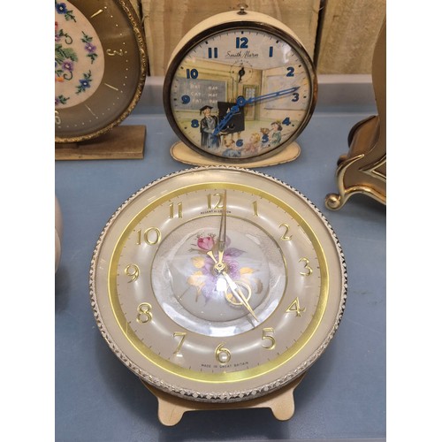 Collection of Five Clocks; Looping 15 jewel lever 8 day clock, Smiths ...