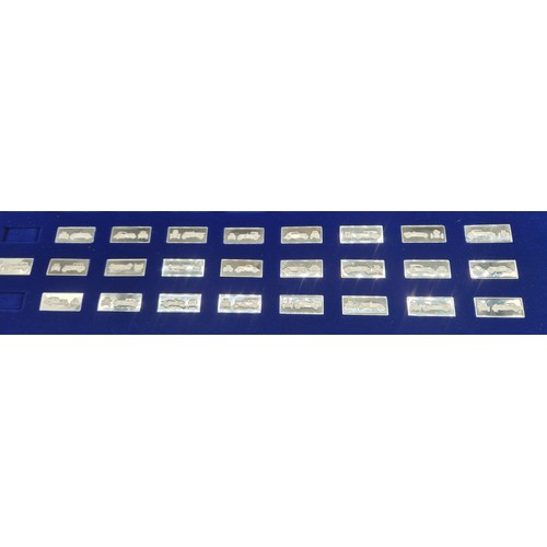 7 - A Collection of 25 solid silver car ingots by Franklin Mint. 68grams.