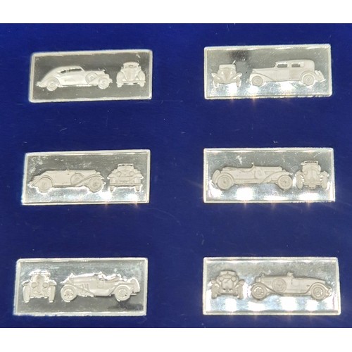 7 - A Collection of 25 solid silver car ingots by Franklin Mint. 68grams.