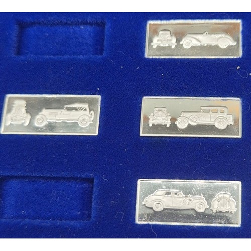 7 - A Collection of 25 solid silver car ingots by Franklin Mint. 68grams.