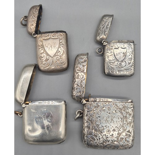 27 - Four various silver vesta cases. 112grams.