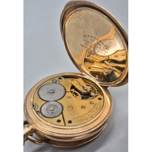 28 - Two various pocket watches; Waltham gold plated pocket watch and one other.
