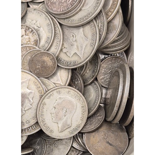 34 - A Collection of pre 1947 silver British coins. 3200grams.