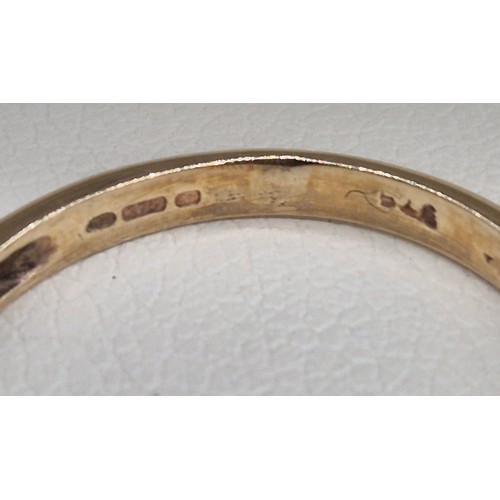 44 - 9ct yellow gold, diamond and sapphire art deco design ring. 2.48grams. Ring size M.