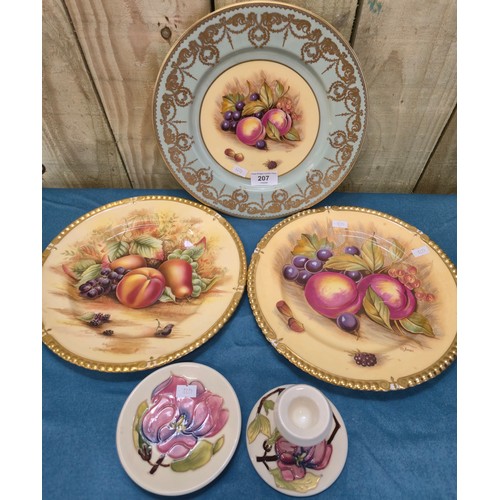 207 - Selection of Collectables; Moorcroft Hibiscus pattern candle stick & matching pin dish together with... 