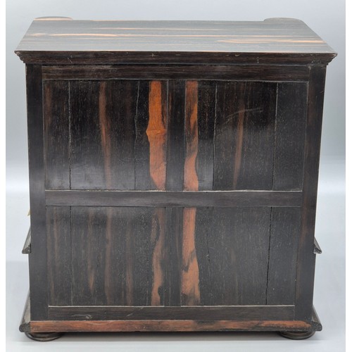 295 - 19th century Victorian Coromandel table cabinet with barley twist columns & drawer to base, two shor... 