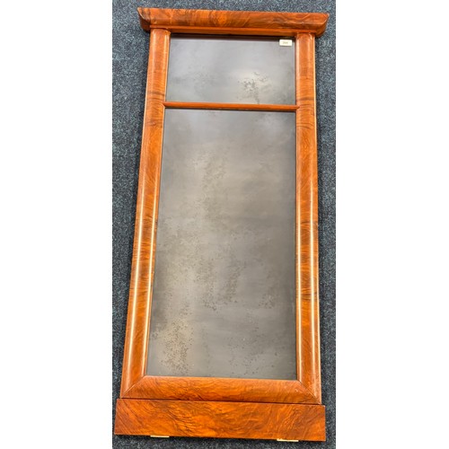 294 - Mahogany Serpentine console with Large narrow mirror.