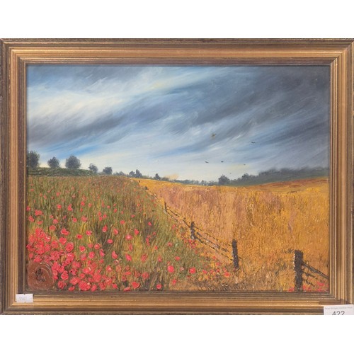 Angela Ritchie Original oil on board depicting poppy field. Signed and ...