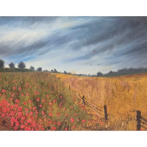 Angela Ritchie Original oil on board depicting poppy field. Signed and ...