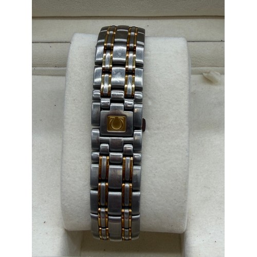 63 - Boxed Omega Seamaster 120M Mens watch in 18ct yellow gold and stainless steel. Comes with outer box.... 