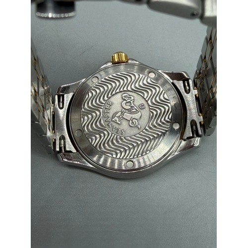 63 - Boxed Omega Seamaster 120M Mens watch in 18ct yellow gold and stainless steel. Comes with outer box.... 