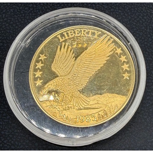 94 - 1985 14ct yellow gold Liberty Double Eagle coin. 7.14grams.