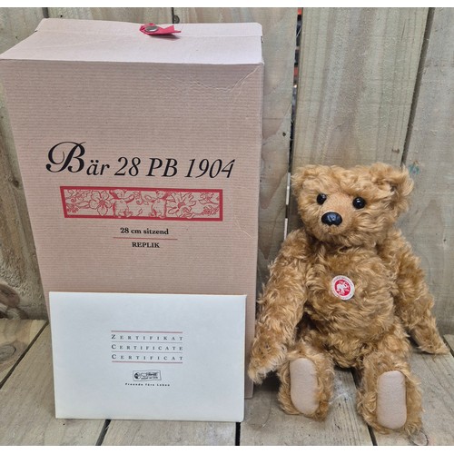German Steiff Limited edition 28PB 1904 Replica Mohair Teddy Bear
