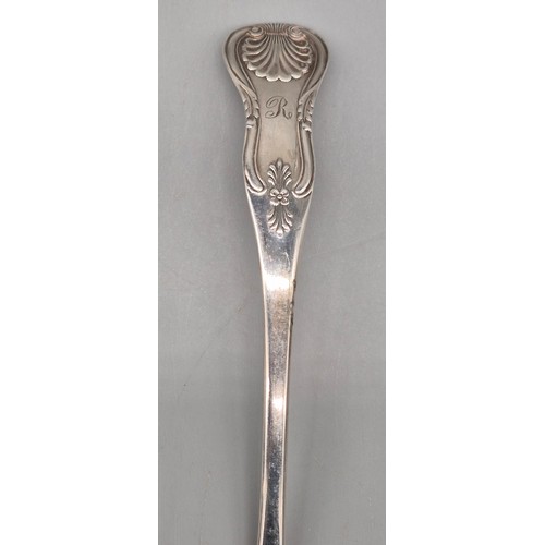 9 - Set of six George IV Scottish silver toddy ladles, R&T, Glasgow 1826. Fiddle, thread & shell pattern... 