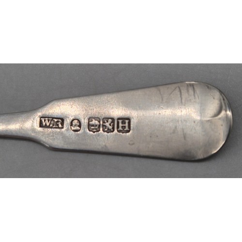 15 - Set of ten Georgian Glasgow silver teaspoons. produced by William Russell. Dated 1826. Fiddle patter... 