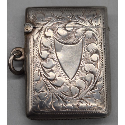 14 - A Collection of seven antique Birmingham silver ornate vesta cases. 167grams.