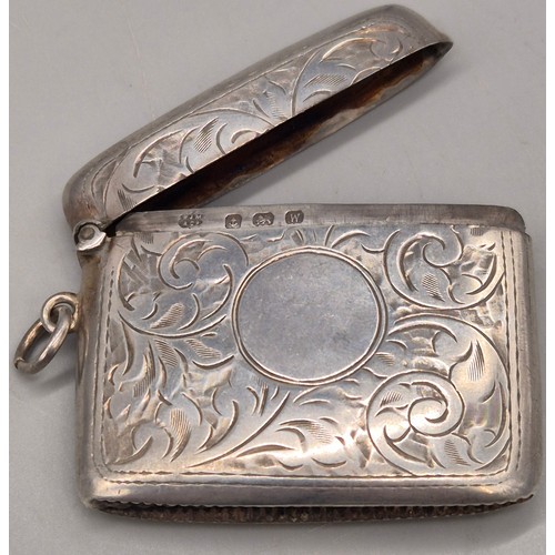 14 - A Collection of seven antique Birmingham silver ornate vesta cases. 167grams.