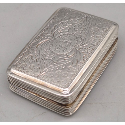 24 - Two silver vinaigrettes; A George III Silver Gilt Vinaigrette by John Allen IV & Joshua Butler I. Th... 