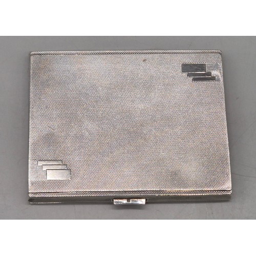 22 - Art Deco Sheffield silver cigarette case. Produced by Walker & Hall. 162.63grams.