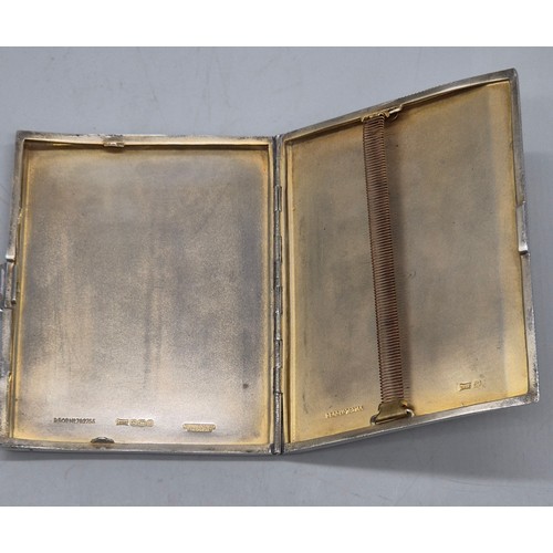 22 - Art Deco Sheffield silver cigarette case. Produced by Walker & Hall. 162.63grams.