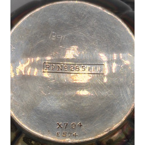 32 - Sheffield silver cream jug. Ornate handle and rim. Produced by Mappin Brothers. 83grams.