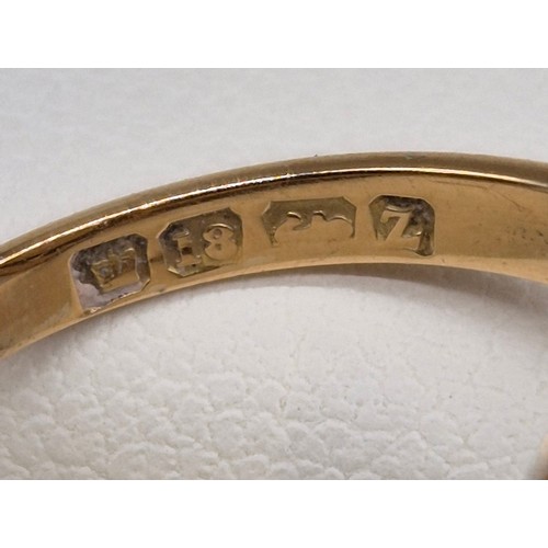 38 - 18ct yellow gold, Opal and diamond stone ring. Cabochon form opal centre stone surrounded by round c... 