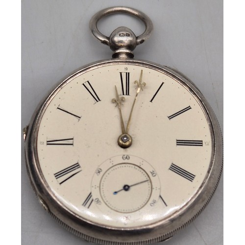 52 - A Lot of four Silver pocket watches; Two Chester silver pocket watch, Birmingham fob pocket watch an... 
