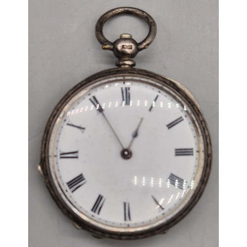 52 - A Lot of four Silver pocket watches; Two Chester silver pocket watch, Birmingham fob pocket watch an... 