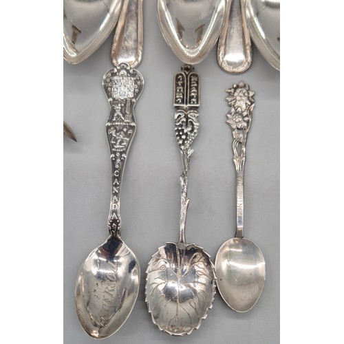 36 - Collection of silver cutlery; Set of six Sheffield silver dessert forks, Set of six Sheffield silver... 