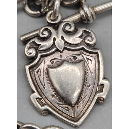 27 - Antique Birmingham silver pocket watch by Stewart Dawson & Co. Liverpool. Comes with a silver albert... 