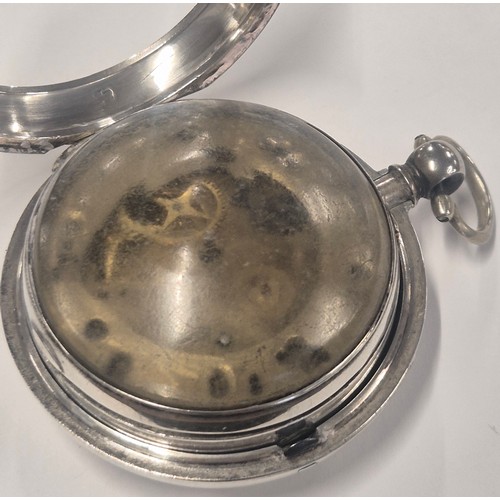 27 - Antique Birmingham silver pocket watch by Stewart Dawson & Co. Liverpool. Comes with a silver albert... 
